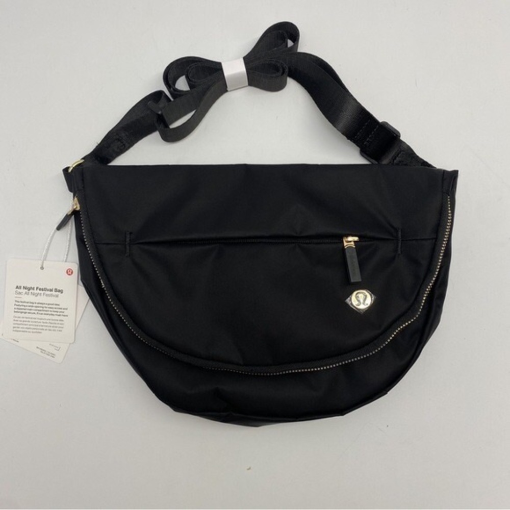 Lululemon Festival Bag 2L Black | Rare Gold Hardware | Crossbody Backpack